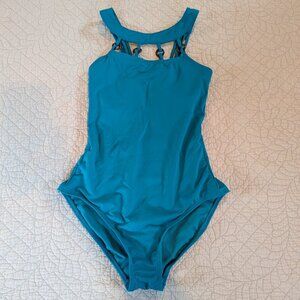 Jantzen Size 8 Turquoise One Piece Swimsuit